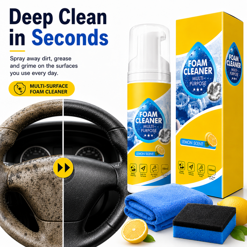 🧴4-in-1 Multi-Enzyme Foam Cleaner – Deep Clean Car, Kitchen, Bathroom & Sofa