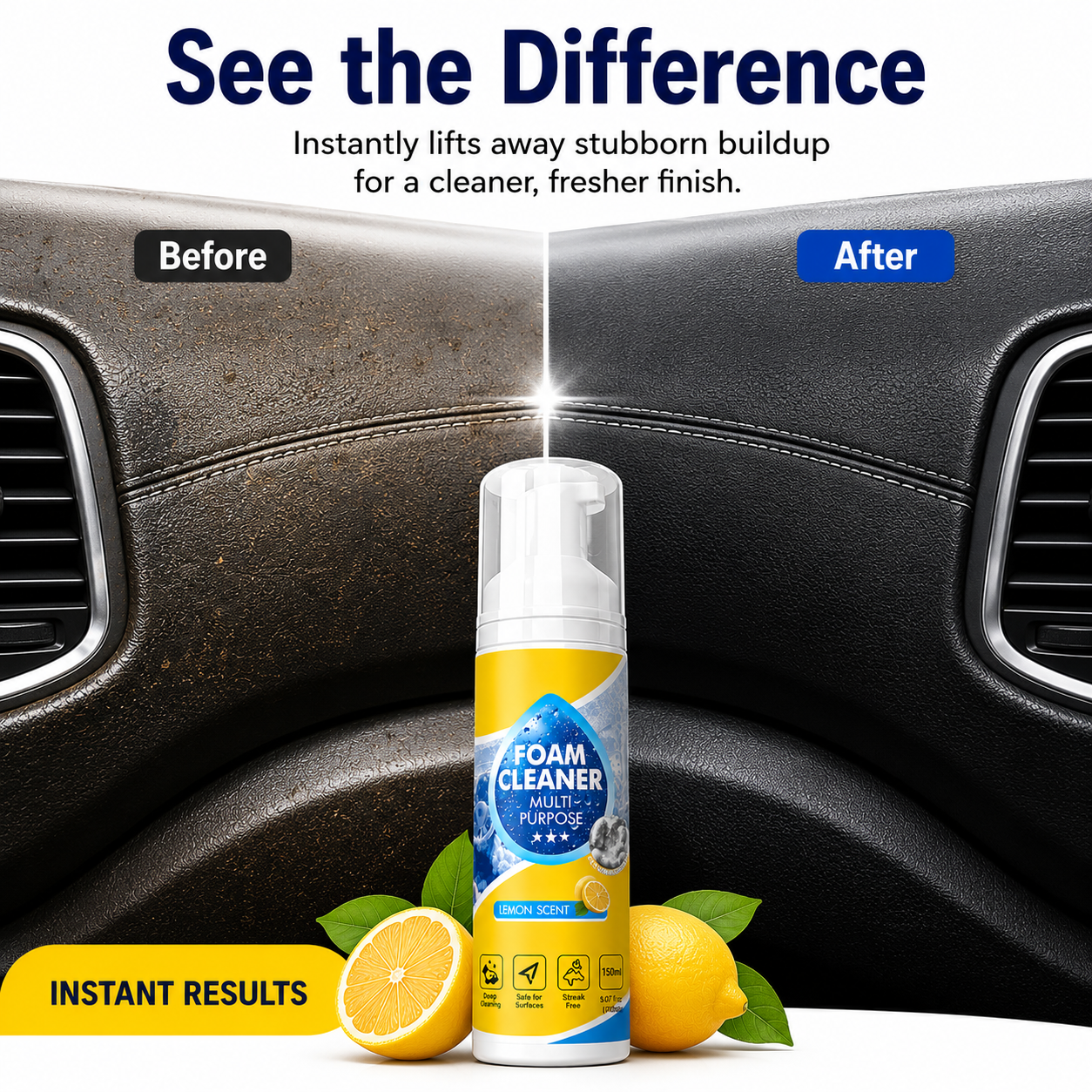 🧴4-in-1 Multi-Enzyme Foam Cleaner – Deep Clean Car, Kitchen, Bathroom & Sofa