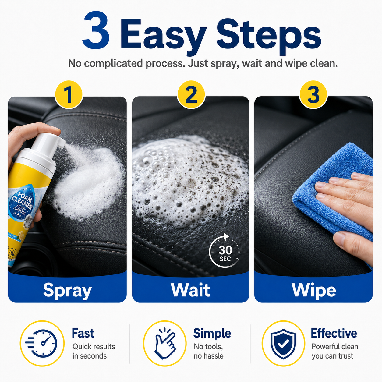 🧴4-in-1 Multi-Enzyme Foam Cleaner – Deep Clean Car, Kitchen, Bathroom & Sofa