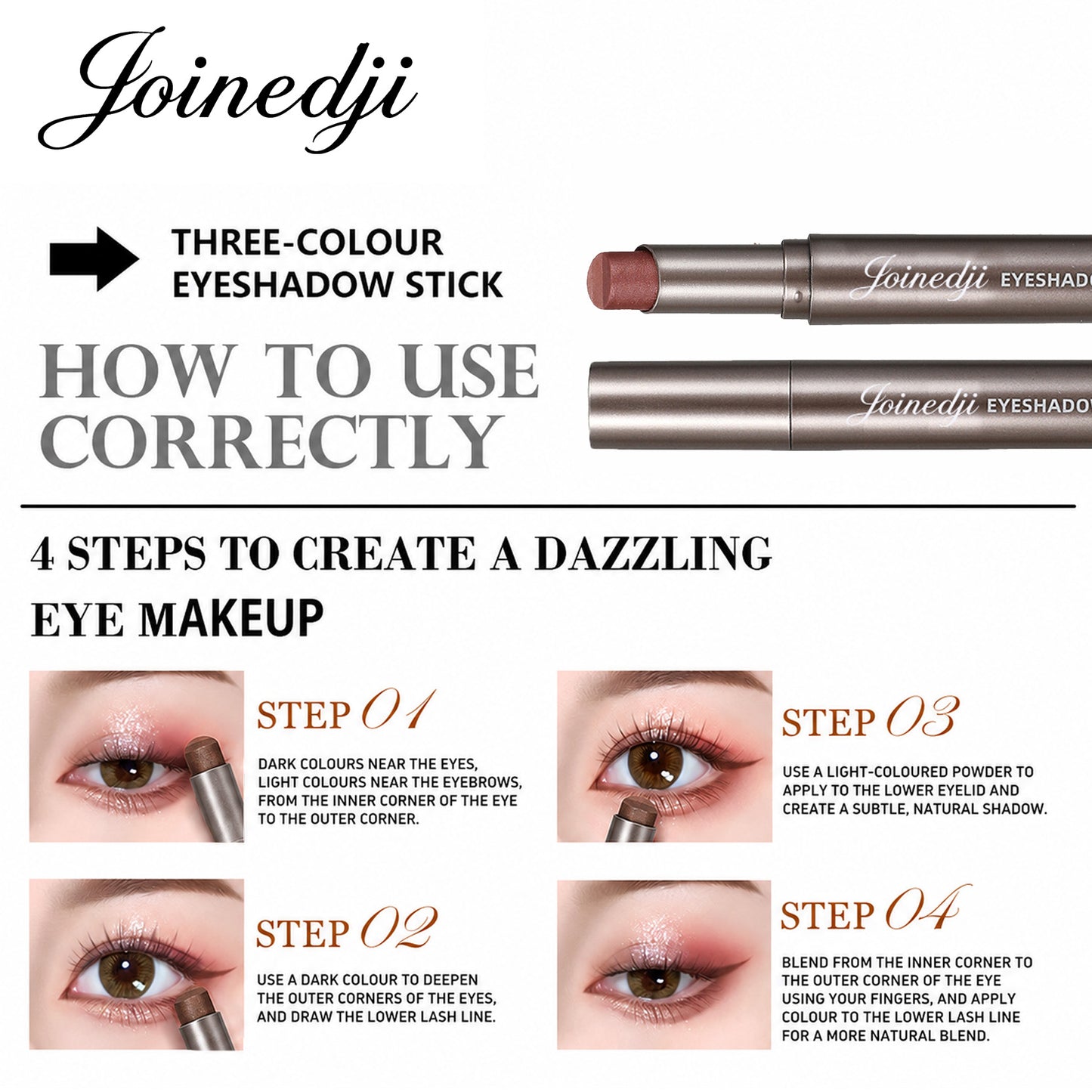 🔥 Buy 1 Get 1 FREE for the First 100 Orders!  3-in-1 Shimmer Eyeshadow Stick ✨ Long-Lasting 💖 Blendable 🌈 Easy to Apply 💄