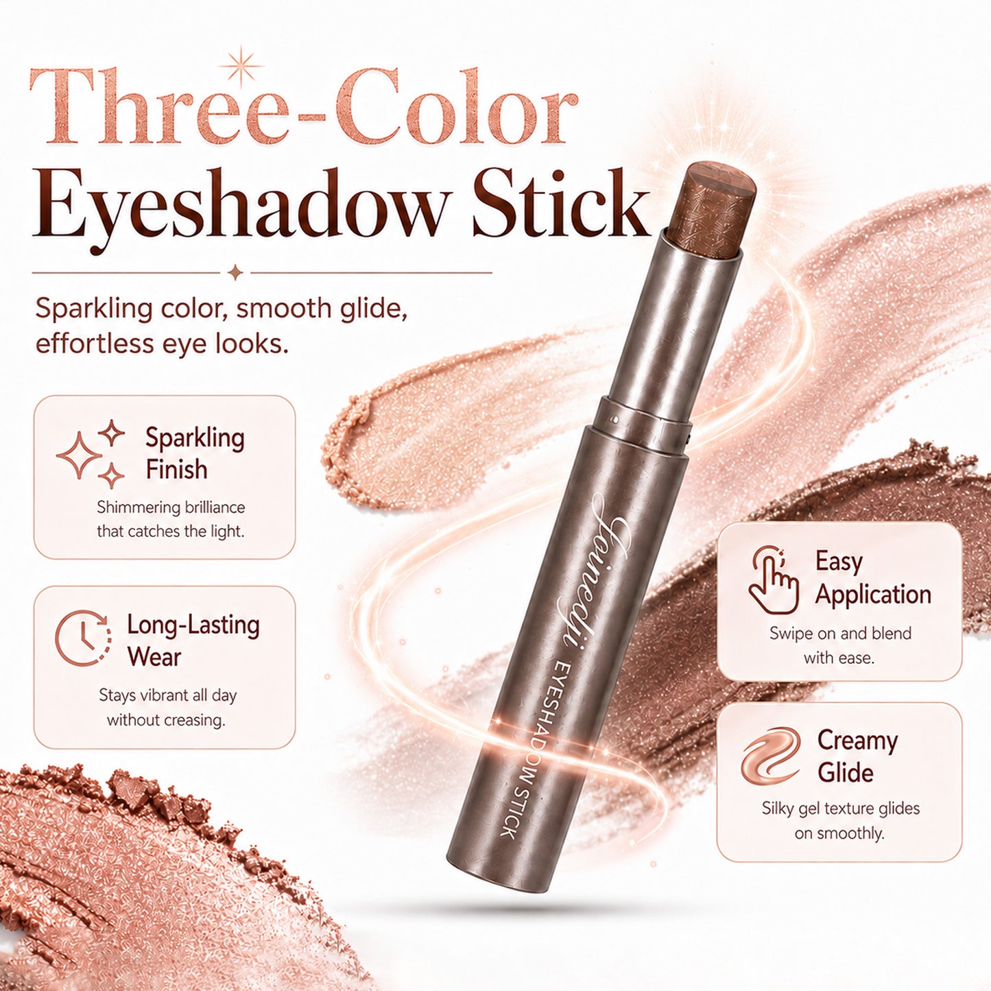 🔥 Buy 1 Get 1 FREE for the First 100 Orders!  3-in-1 Shimmer Eyeshadow Stick ✨ Long-Lasting 💖 Blendable 🌈 Easy to Apply 💄