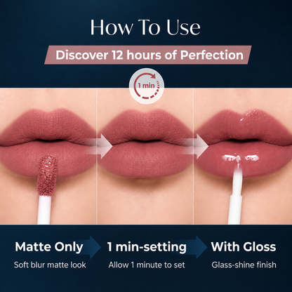 Perfect Twin Lip — Dual-Ended Liquid Lipstick with Velvet Matte Color and Glossy Shine